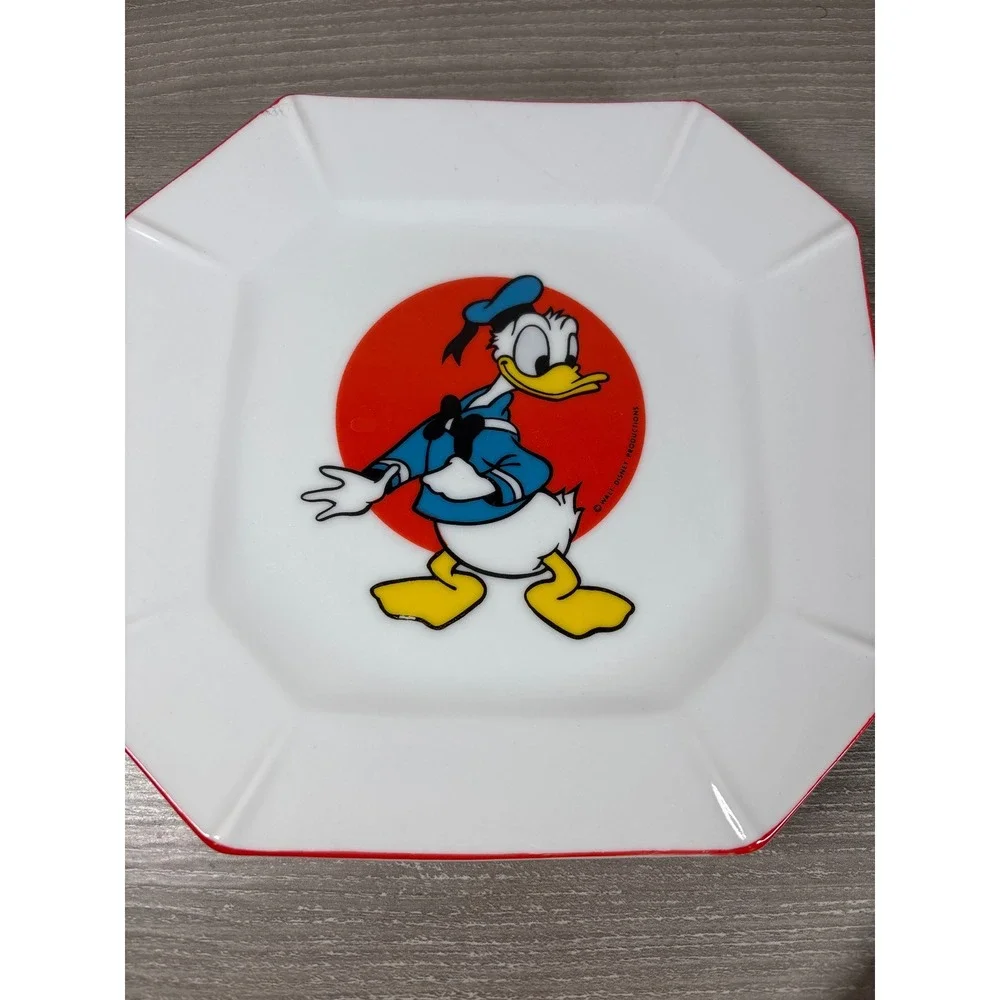Vintage Walt Disney Productions Japan Plates Mickey Donald Pluto Dopey‎ Set 4